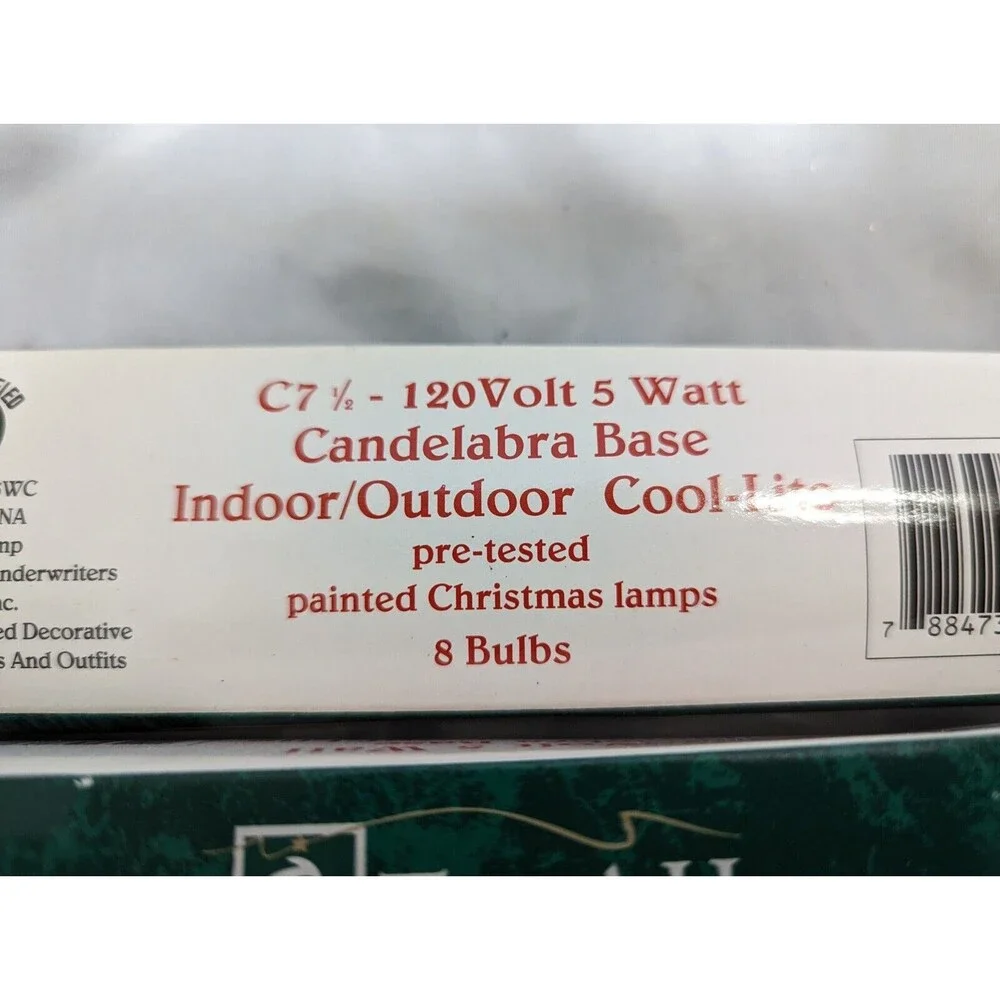 NOS Set of 16 ( 2 packs of 8) C7 1/2 Painted Matte Christmas Light Bulbs Cool